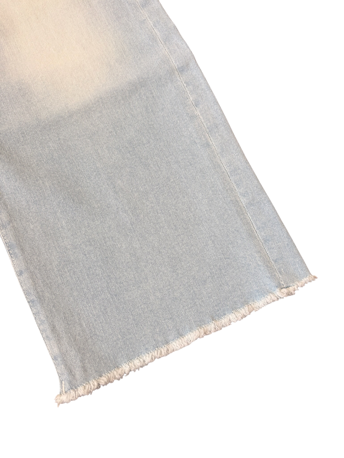 Lily Wide Leg Jean w/ Raw Hem - Light Blue