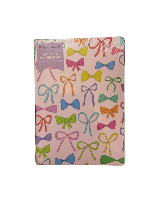 2 Piece Notebook Set - Colorful Bows/Gingham