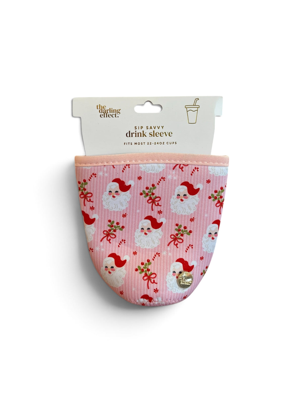 Large Drink Sleeve - Holly Jolly Santa
