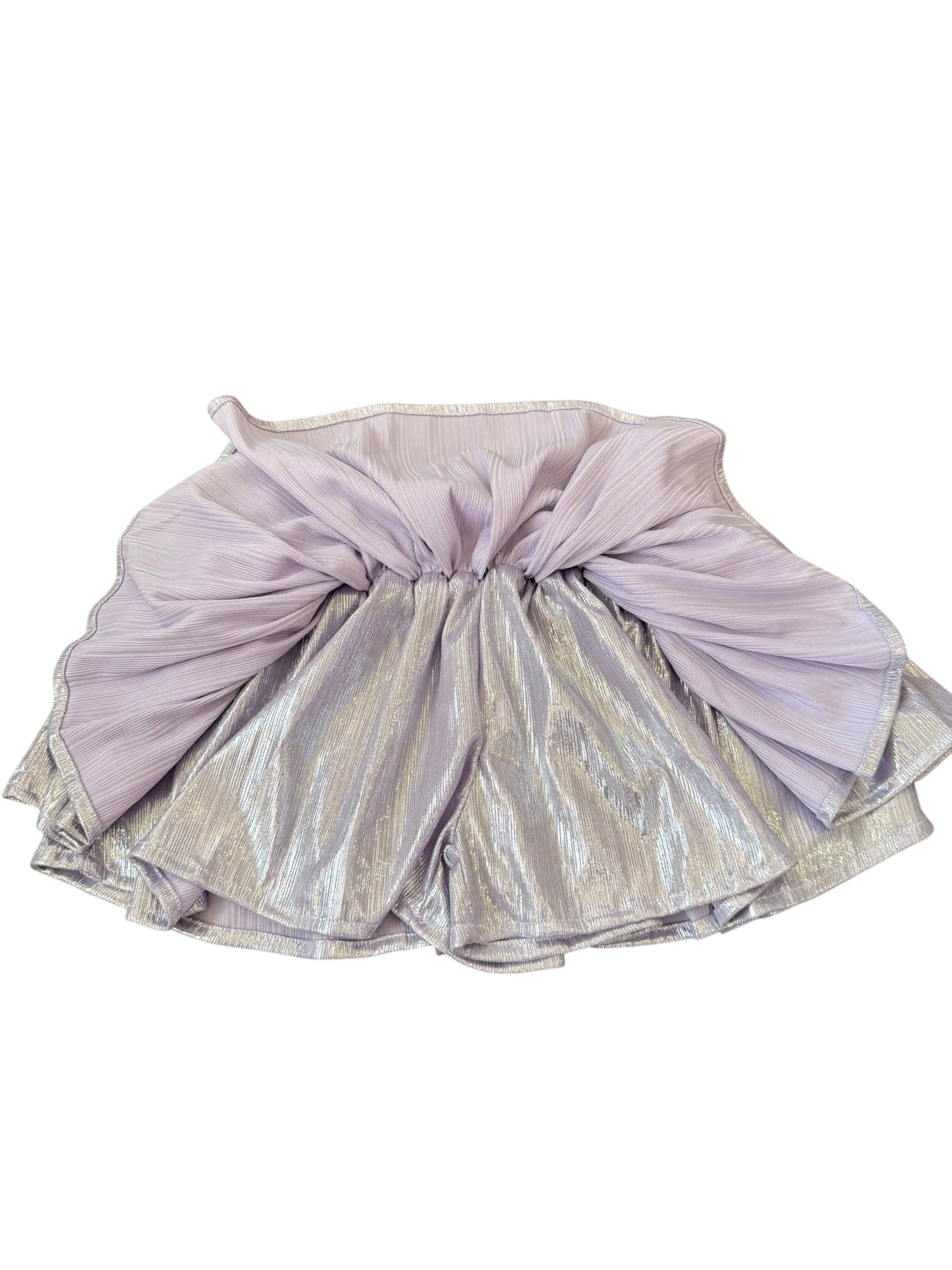 Shimmer Plisse Skort - Lavender Ice