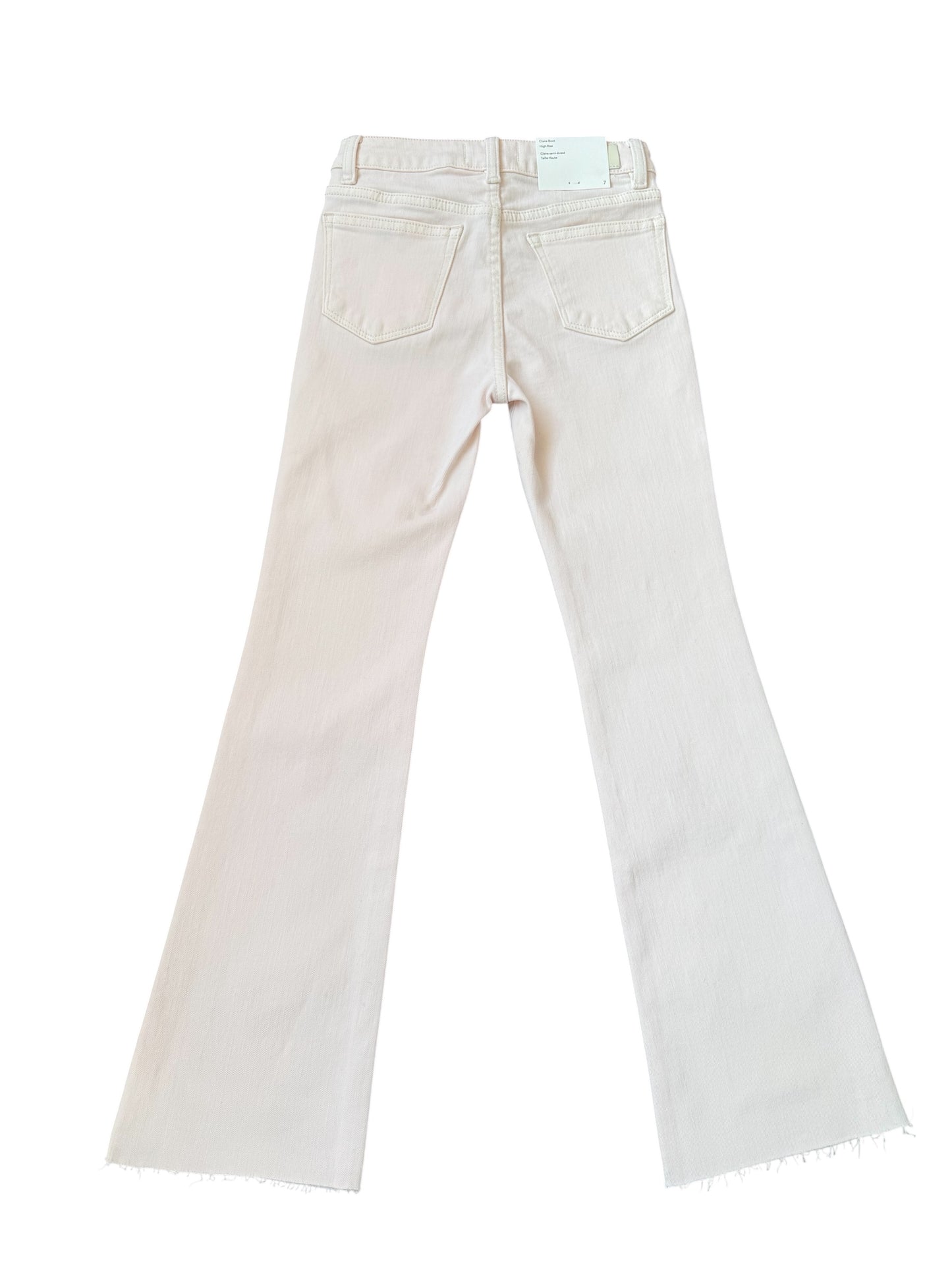 Claire High Rise Bootcut w/Raw Hem - Lt. Pink