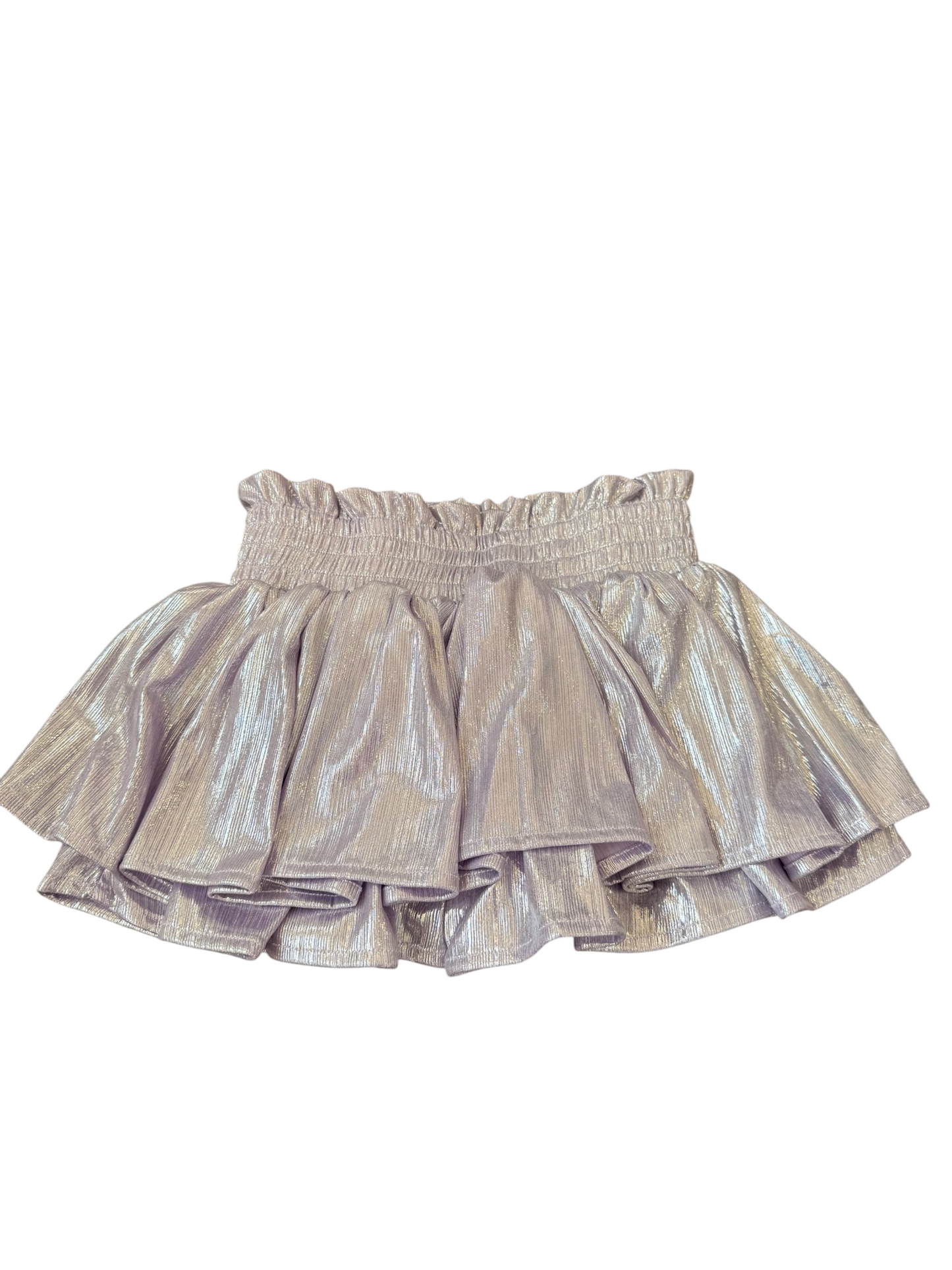 Shimmer Plisse Skort - Lavender Ice