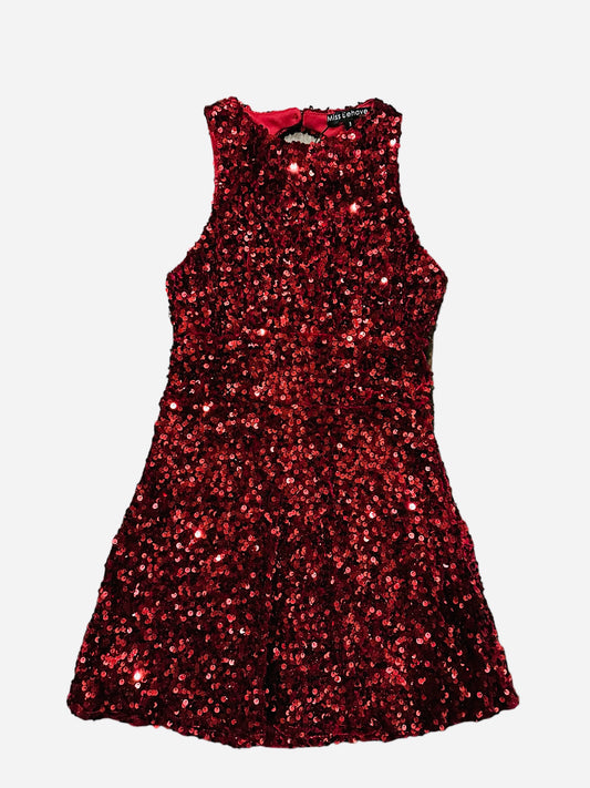 Red Sequin Racer Back Dress