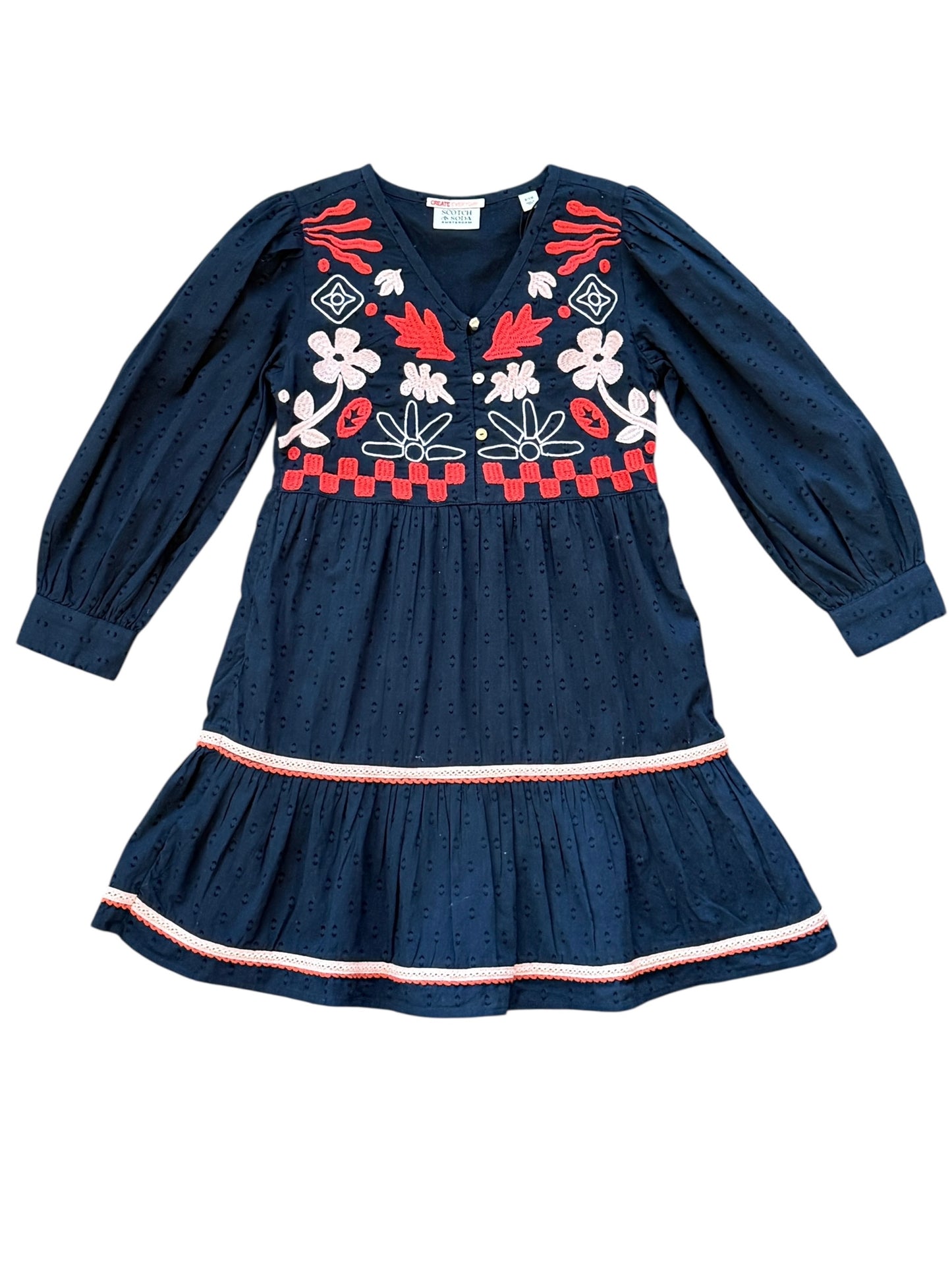 Scotch & Soda Jacquard Embroidered Dress