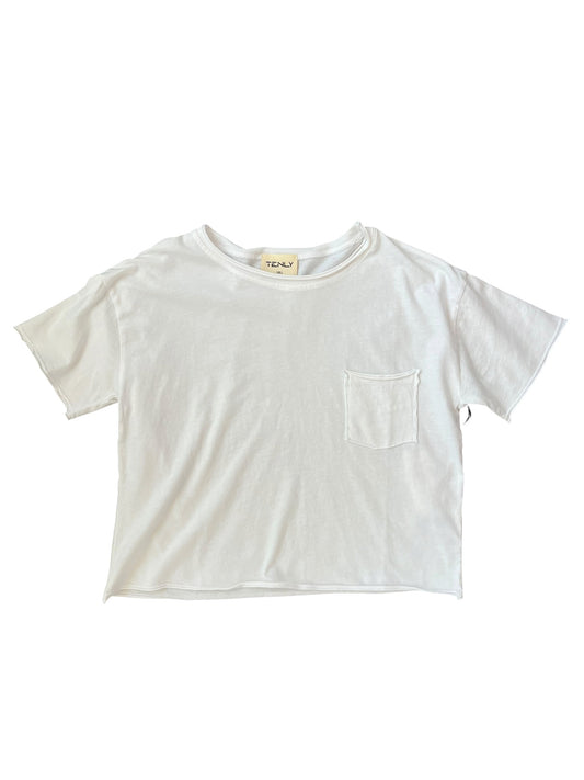 Tenly Cotton Jersey Raw Edge Tee - White