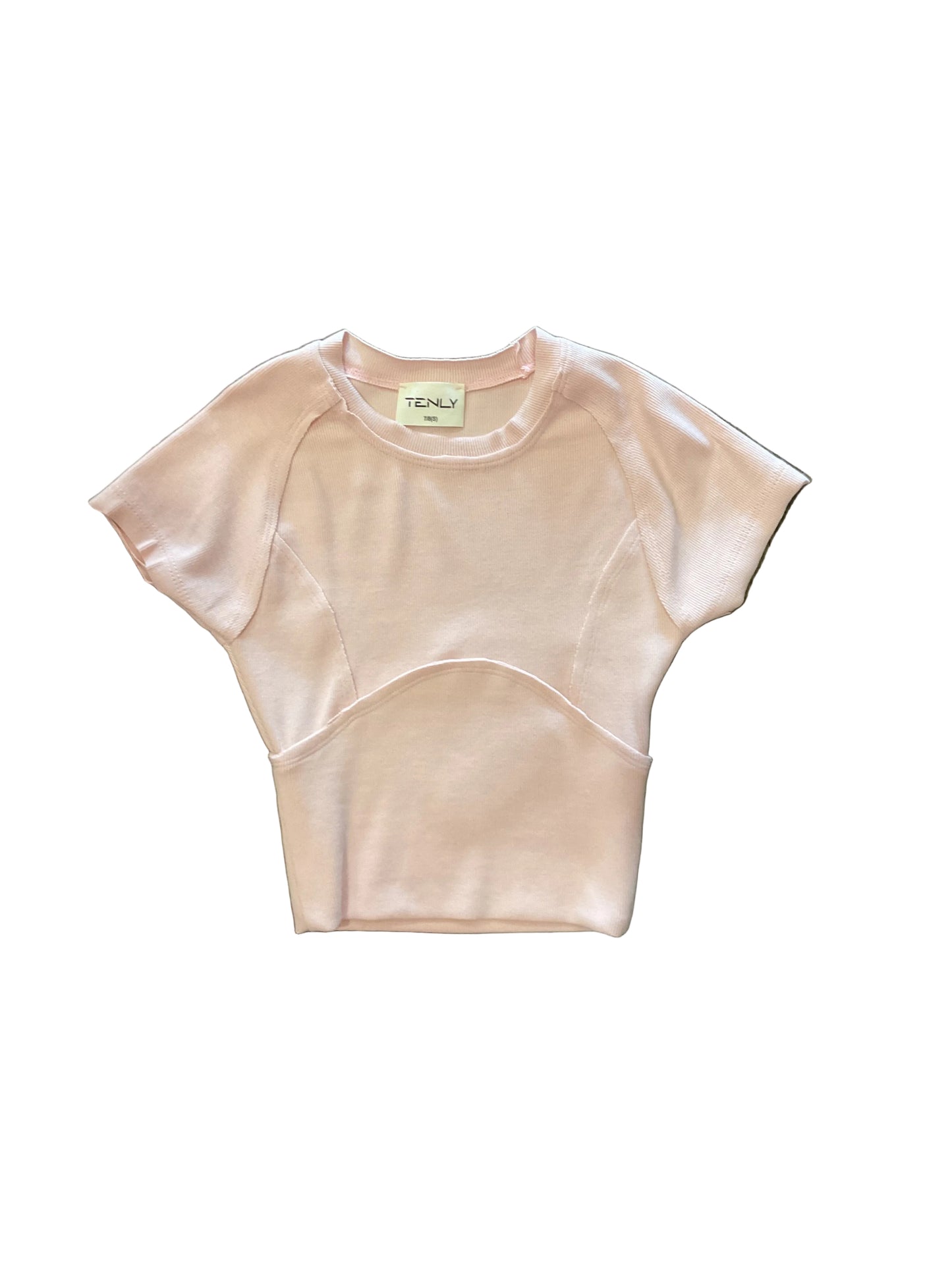 Tenly Rayon Rib Cap Sleeve Tee - Pink Moscato