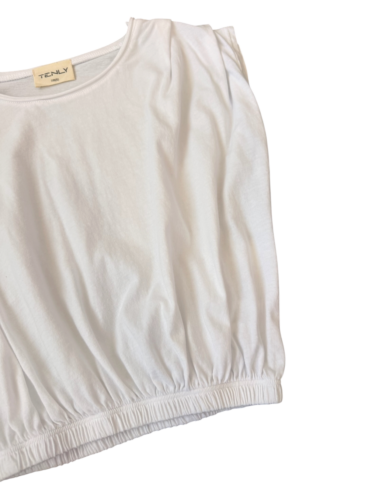 Tenly Pleated Shoulder Tee - White