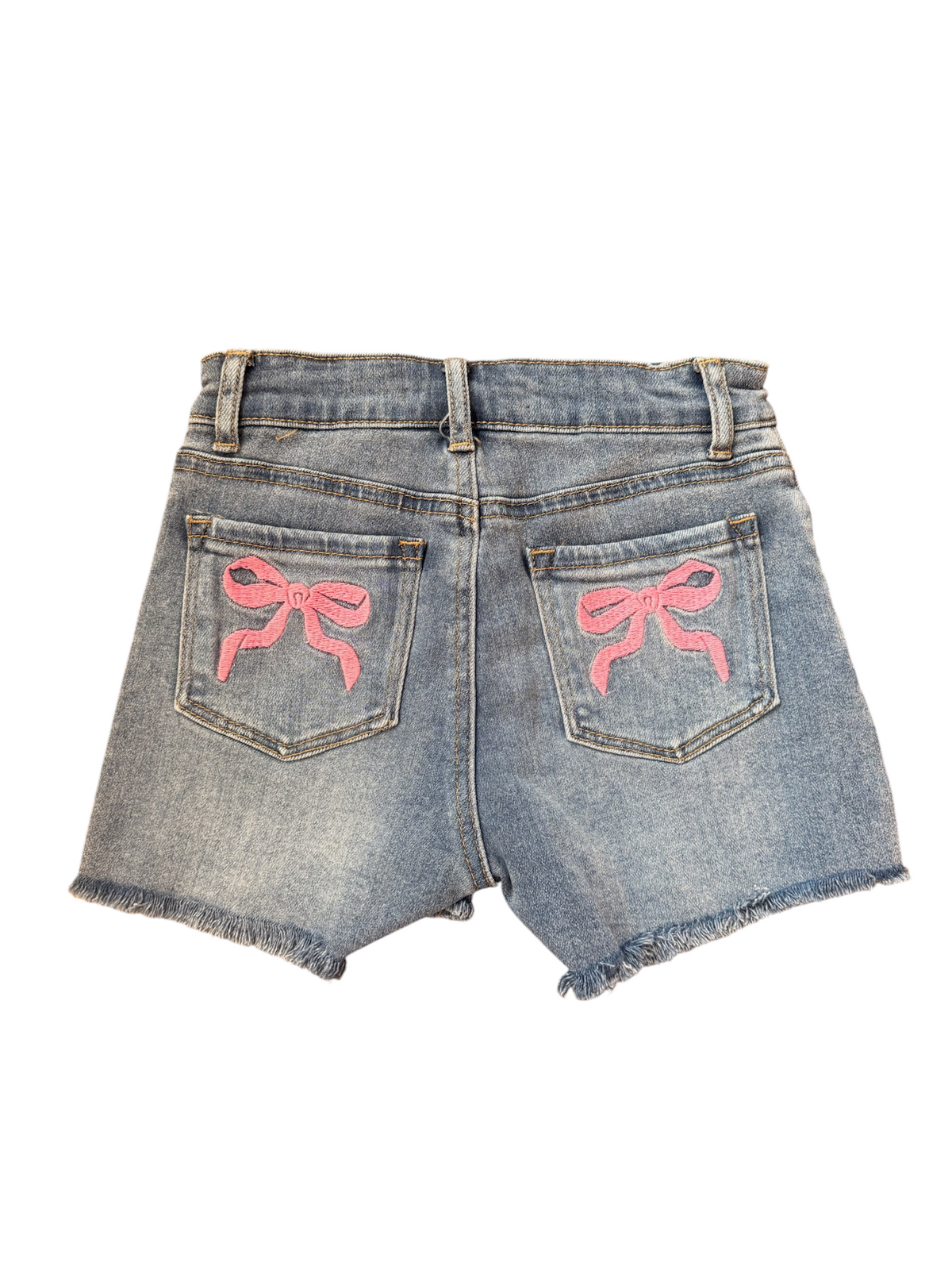 Back Bow Pocket Denim Shorts