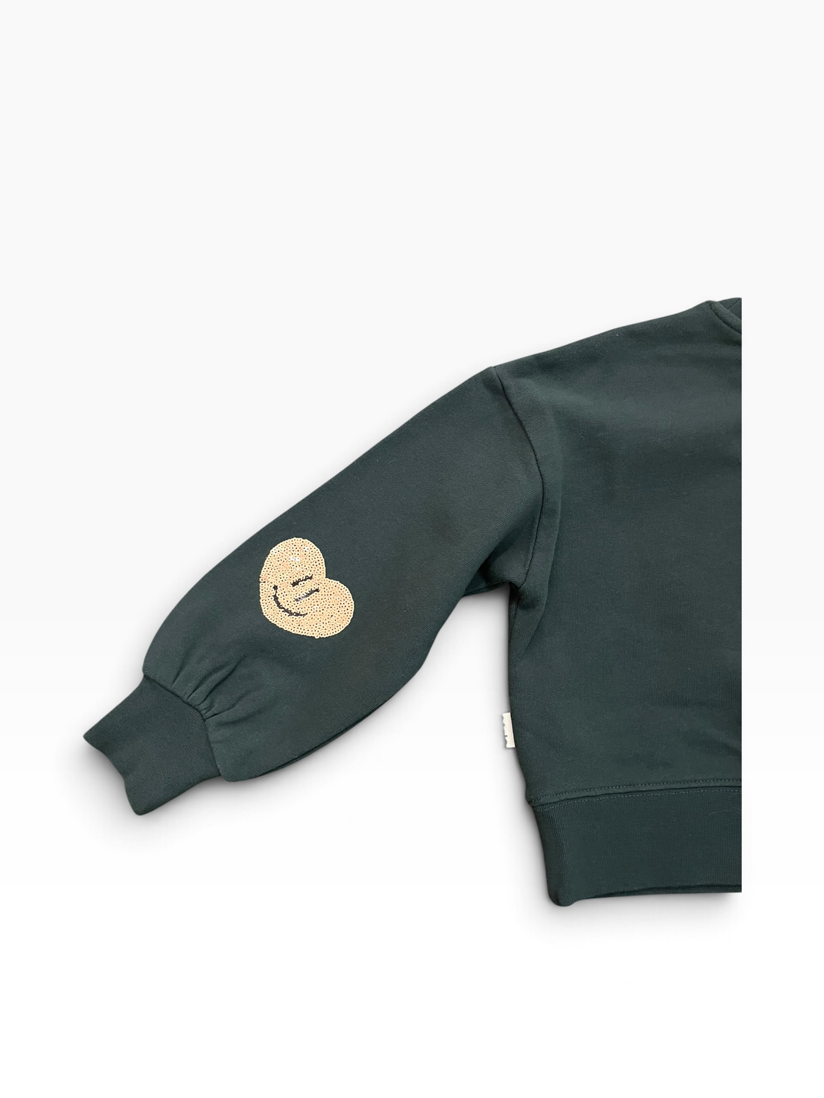 Molo Miki Sequin Heart Sweatshirt - Dark Green