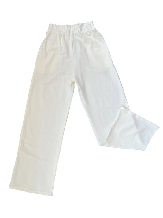 Tenly French Terry Pleated Pant - Ivory