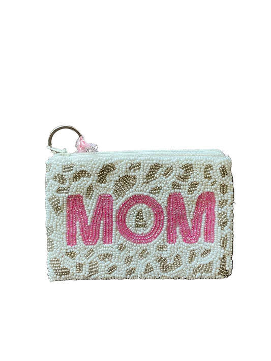Mom Beaded Pouch