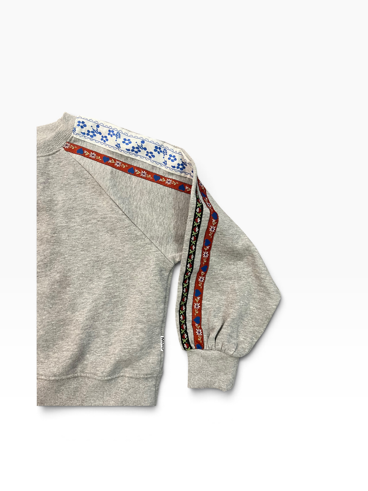 Molo Milou Ribbon Stiped Sweatshirt - Grey