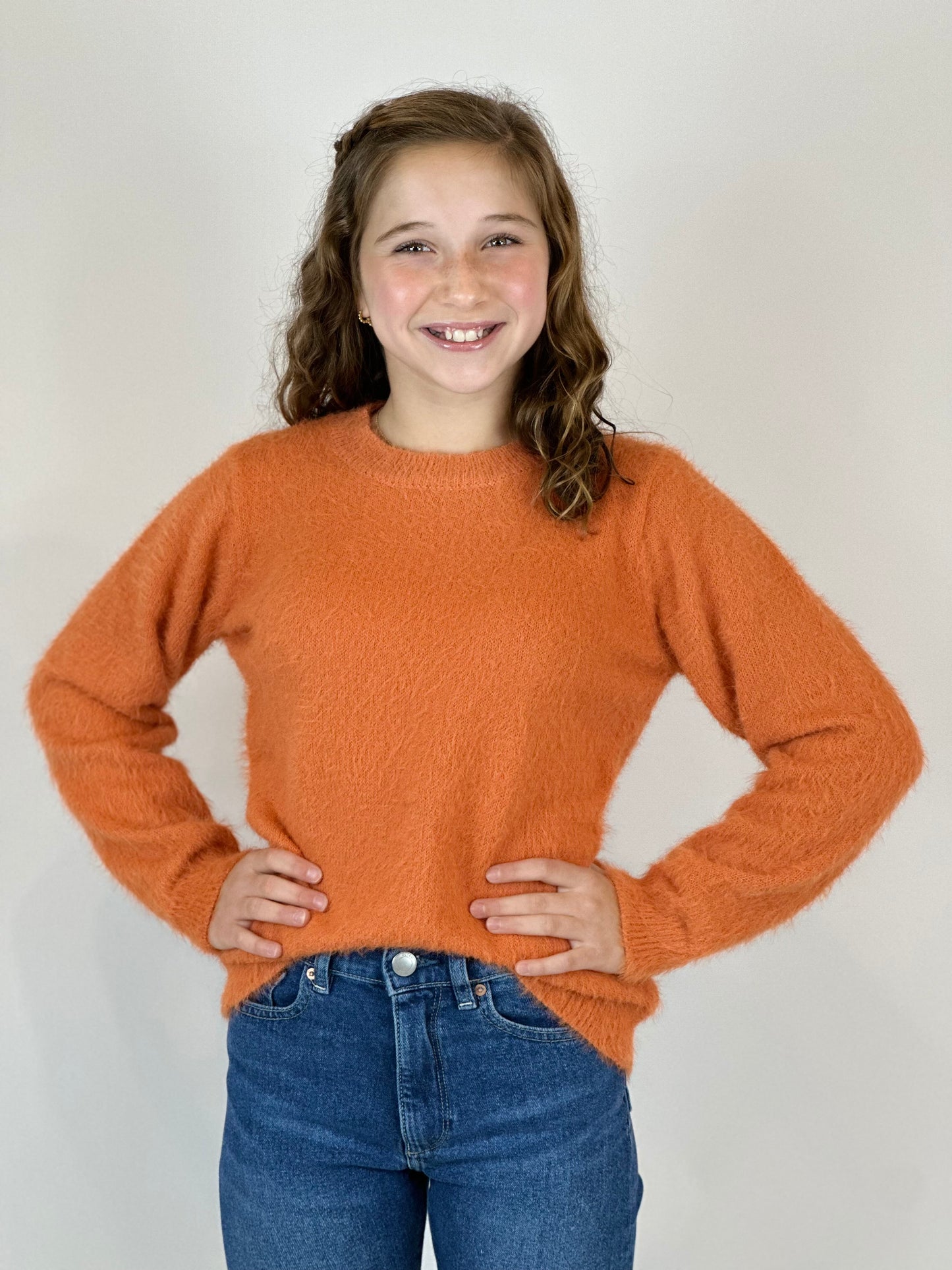 Fuzzy Sweater - Orange