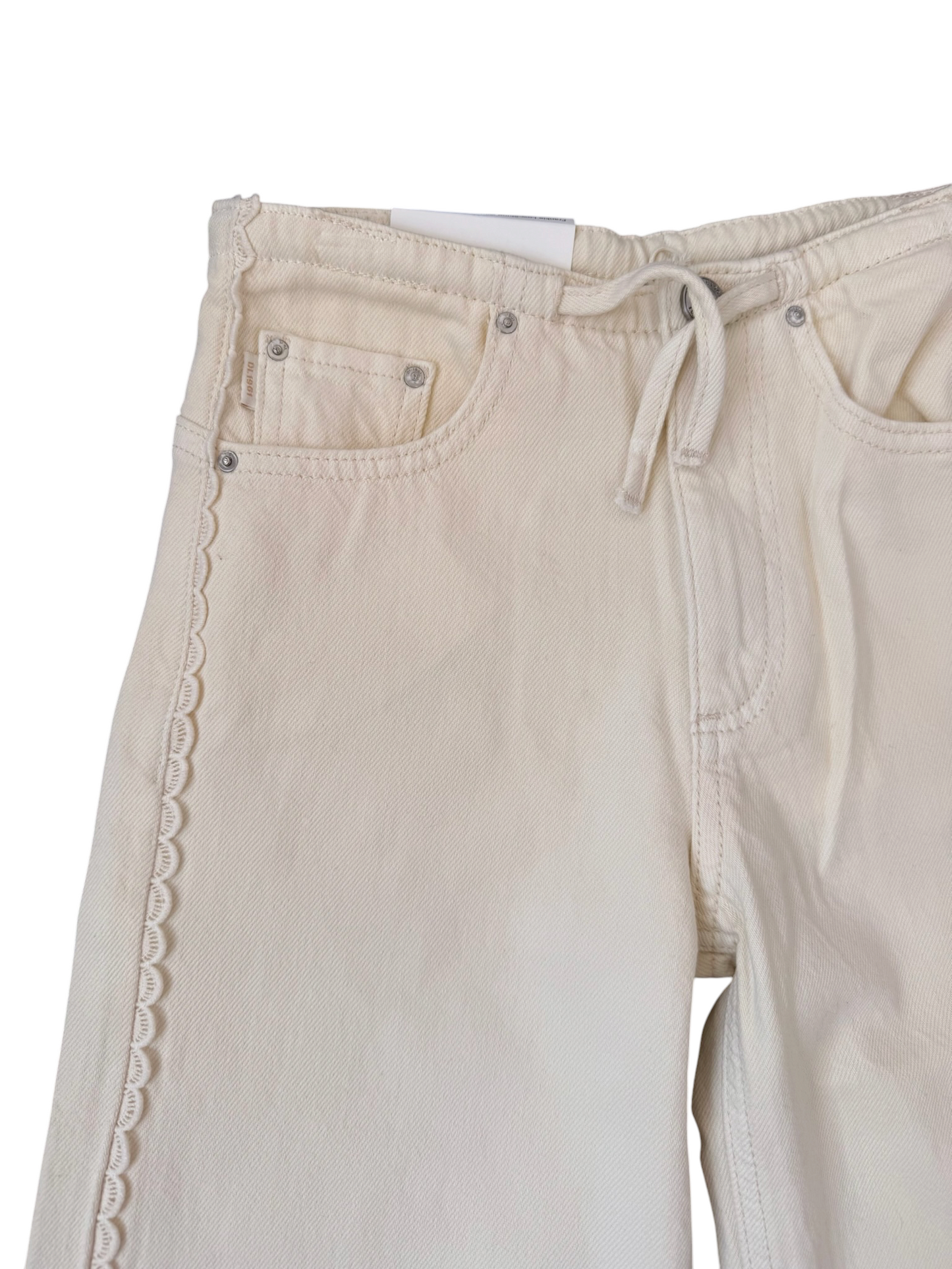Frankie Low-Slung Wide Leg - Ivory w/ Lace