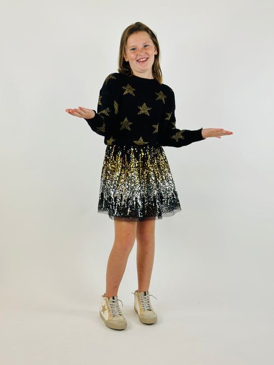 All Over Star Sweater - Gold