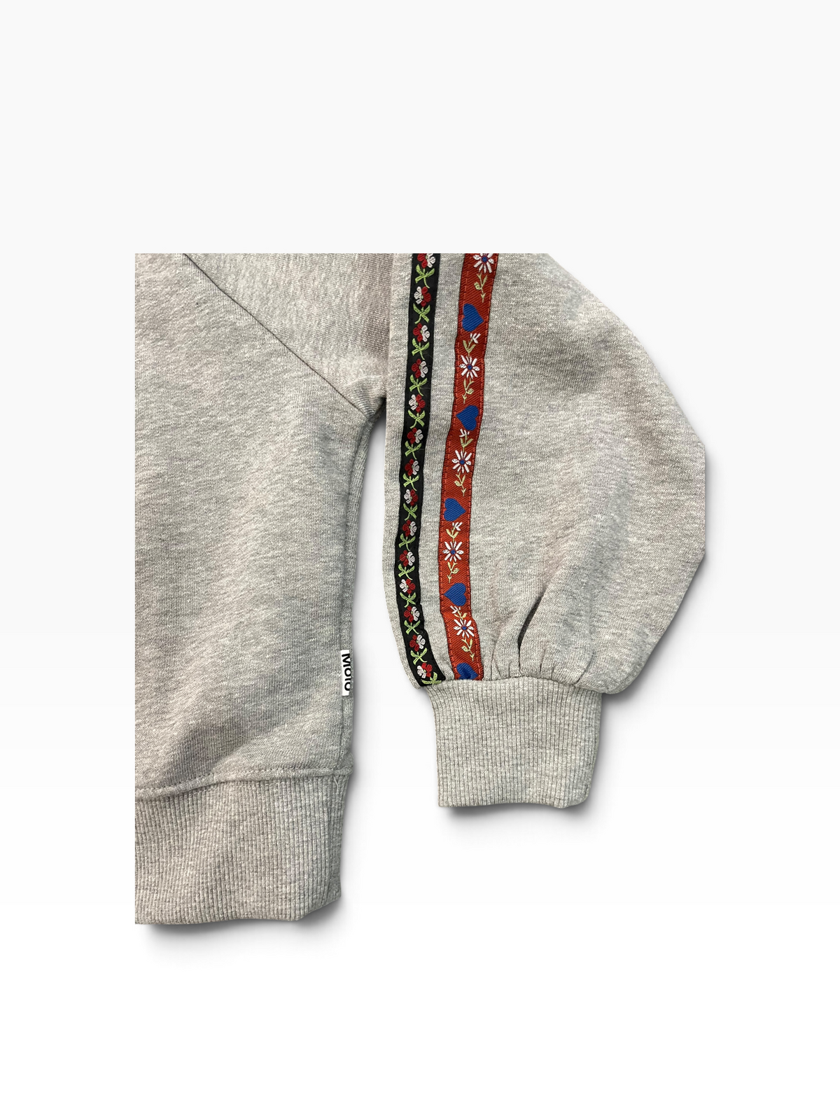 Molo Milou Ribbon Stiped Sweatshirt - Grey