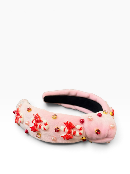 Candy Cane Velvet Knotted Headband