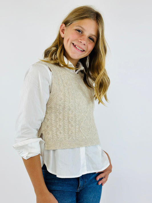 Libby Sweater Vest w/Button Down