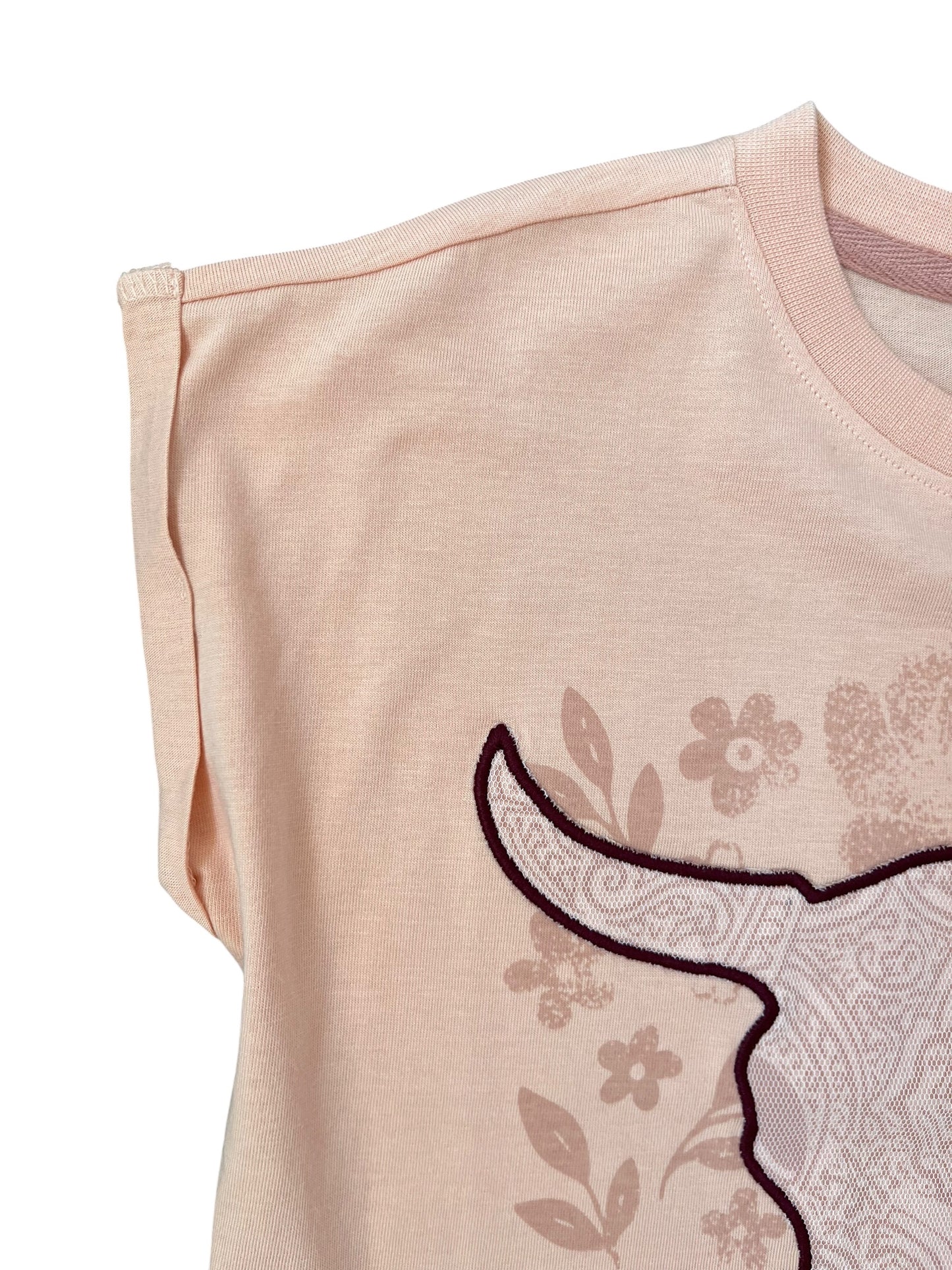Blush Lace Longhorn Tee