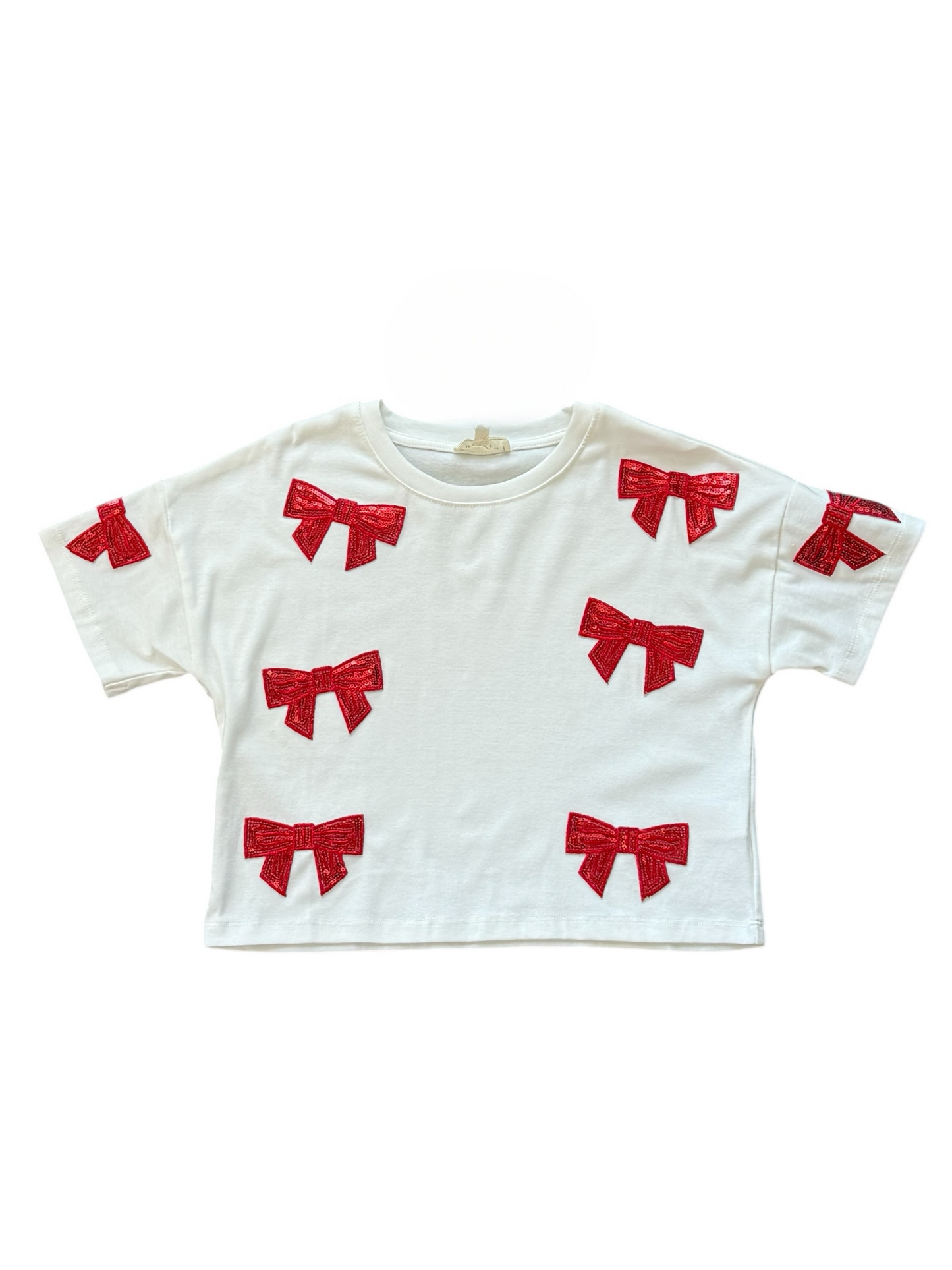 Spirit Tee w/ Red Sequin Bows