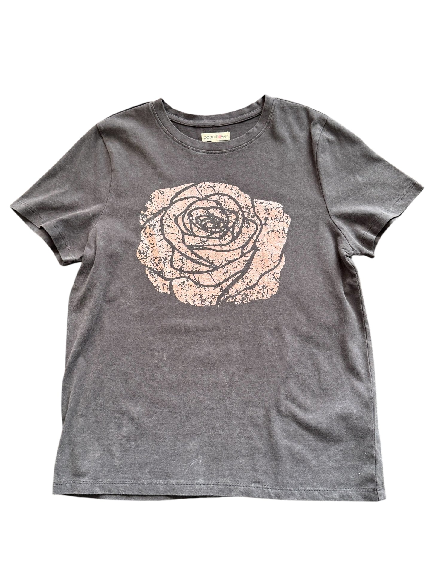 Metallic Rose Acid Wash Tee