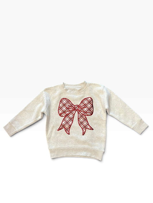 Christmas Plaid Bow Sweatshirt