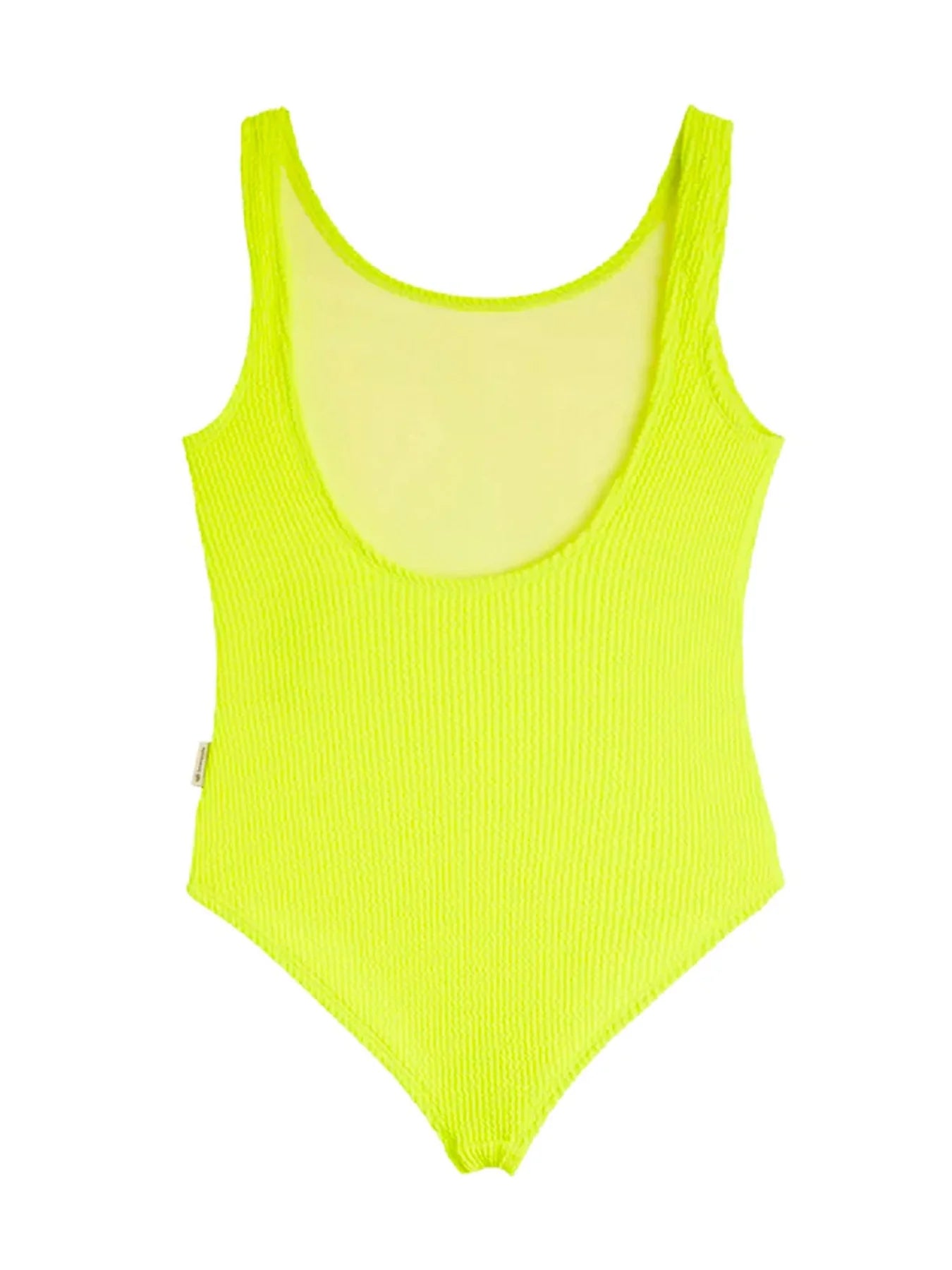 Shayla Crinkle Square Neck One Piece Swimsuit - Neon Yellow