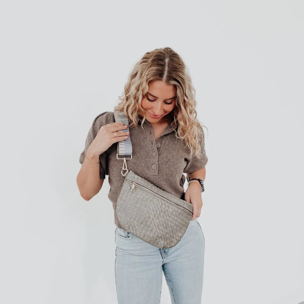 Woven Bum Bag - Gray