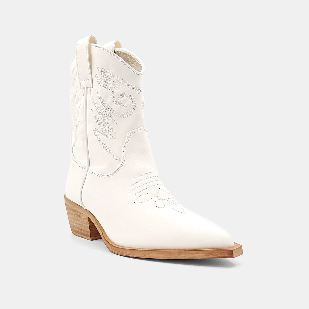 Zahara Cowboy Boot - White (youth sizing)