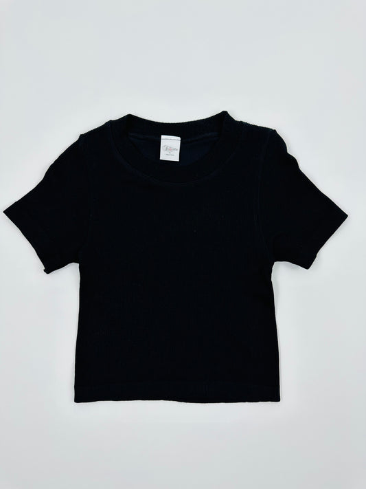 Ribbed Seamless Shirt - Black