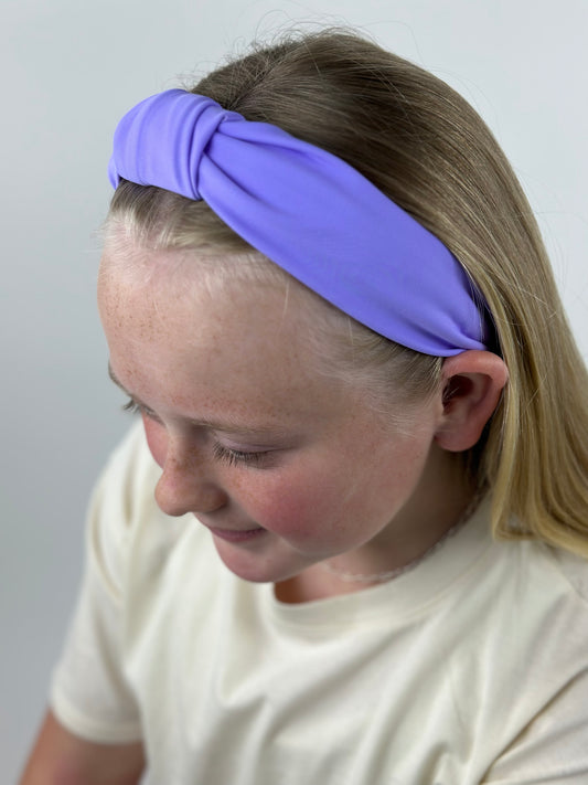 Flat Bow Spandex Headband - Lavender