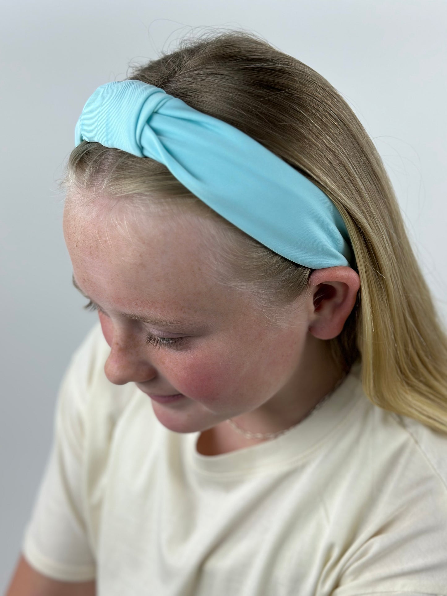 Flat Bow Spandex Headband - Mint