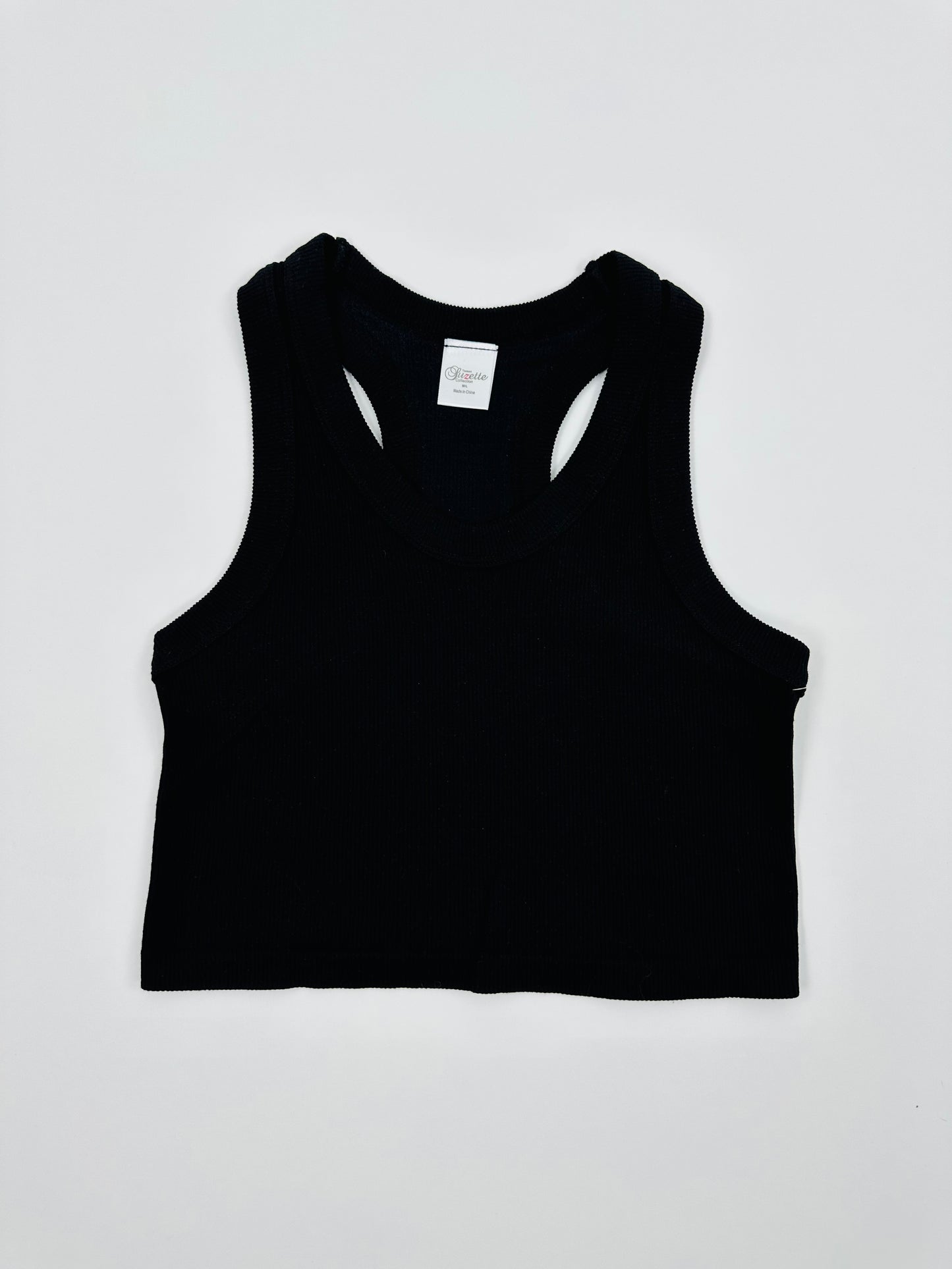 Ribbed Seamless Tank - Black