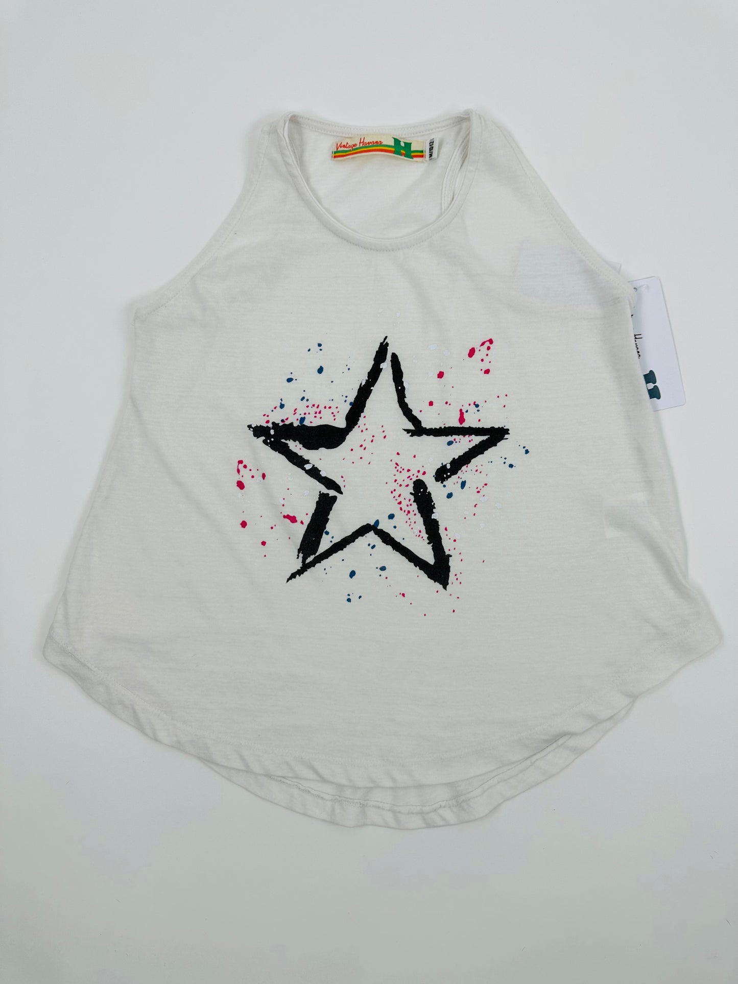 Splatter Star Tank - White