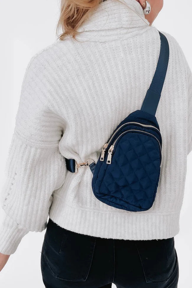 Pinelope Puffer Bum Bag - Navy ***As seen in Anthropologie***