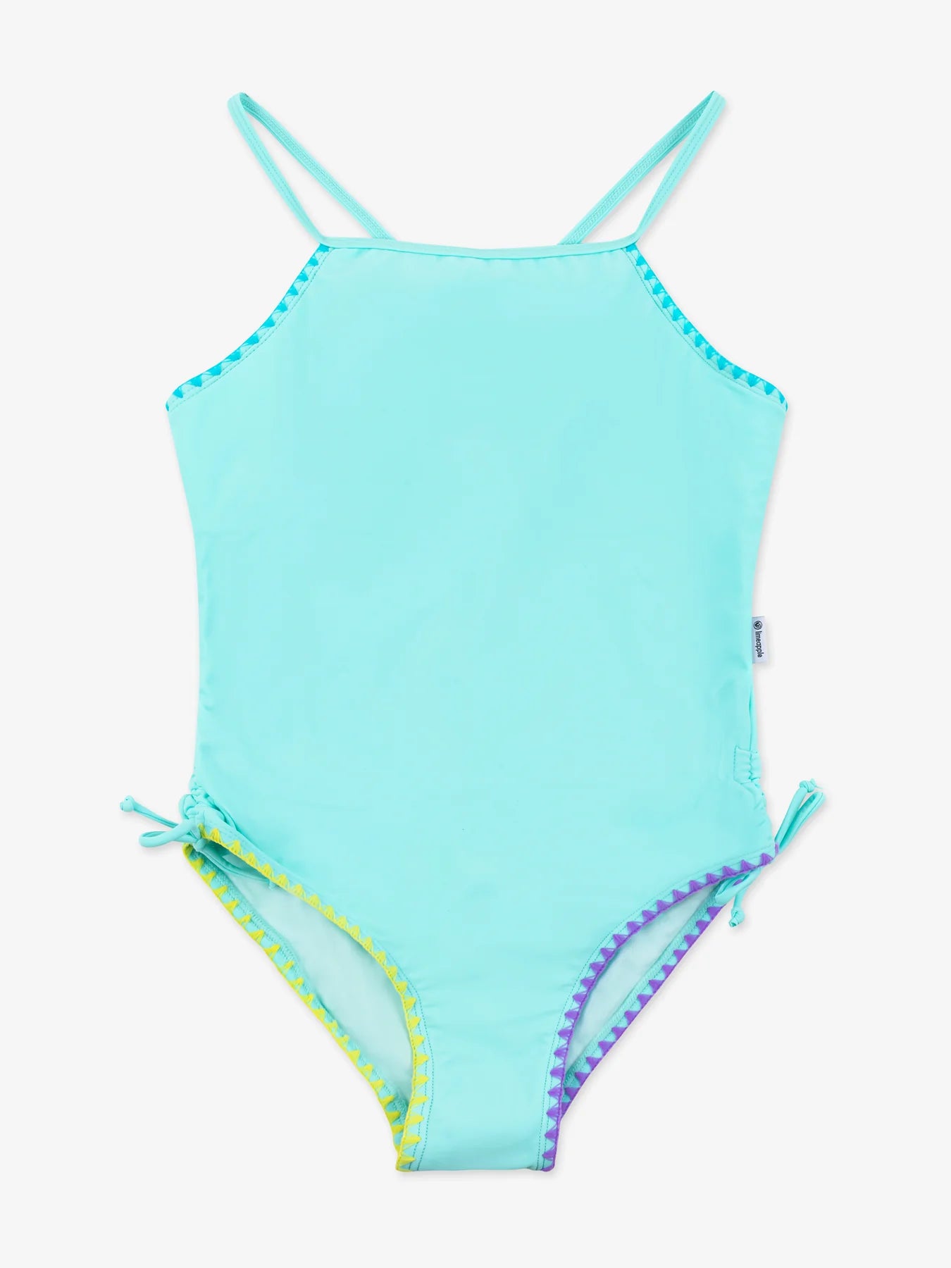 Bridget Embroidered Square Neck One Piece Swimsuit - Teal