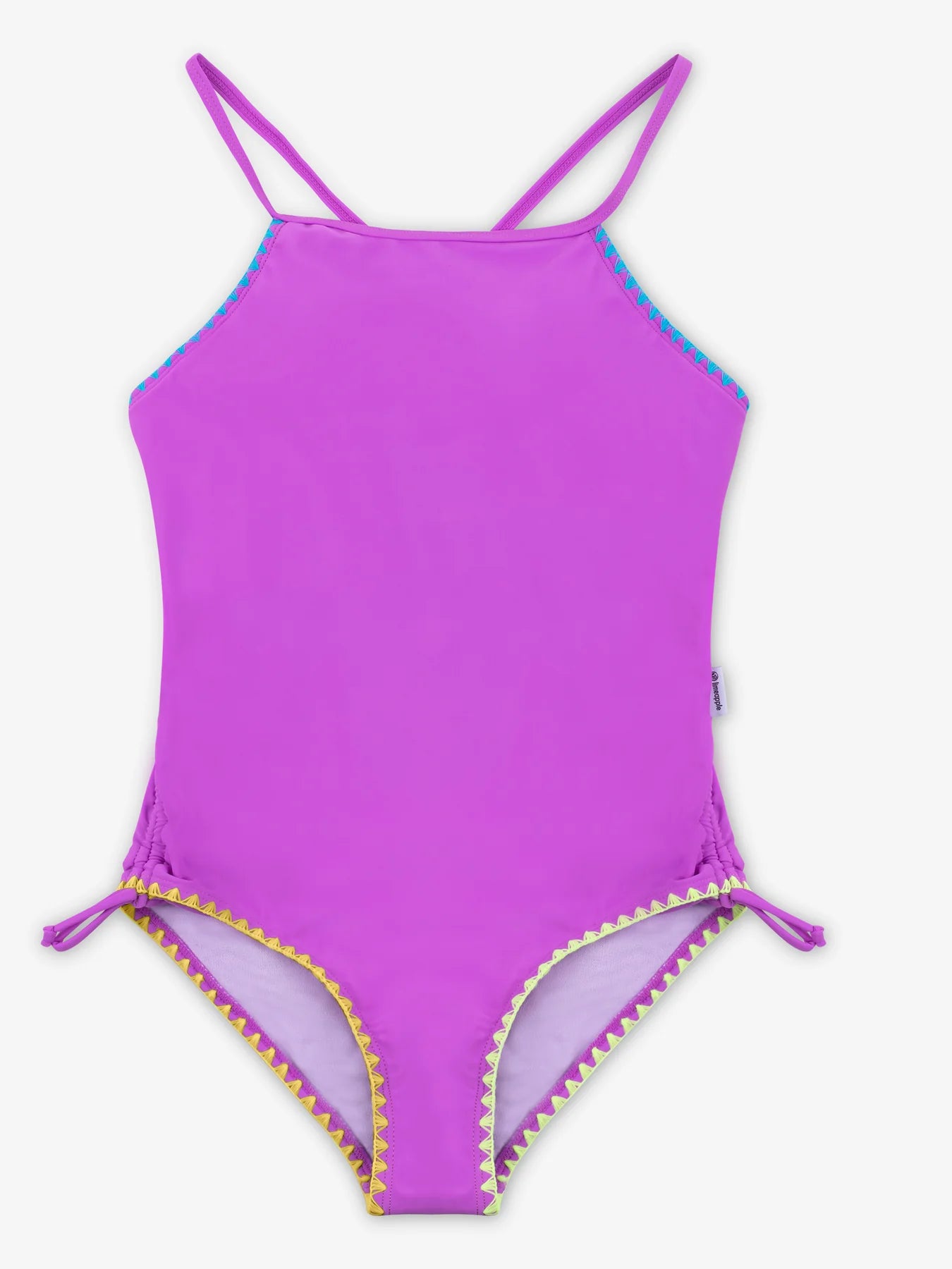 Brooke Embroidered Square Neck One Piece Swimsuit - Purple