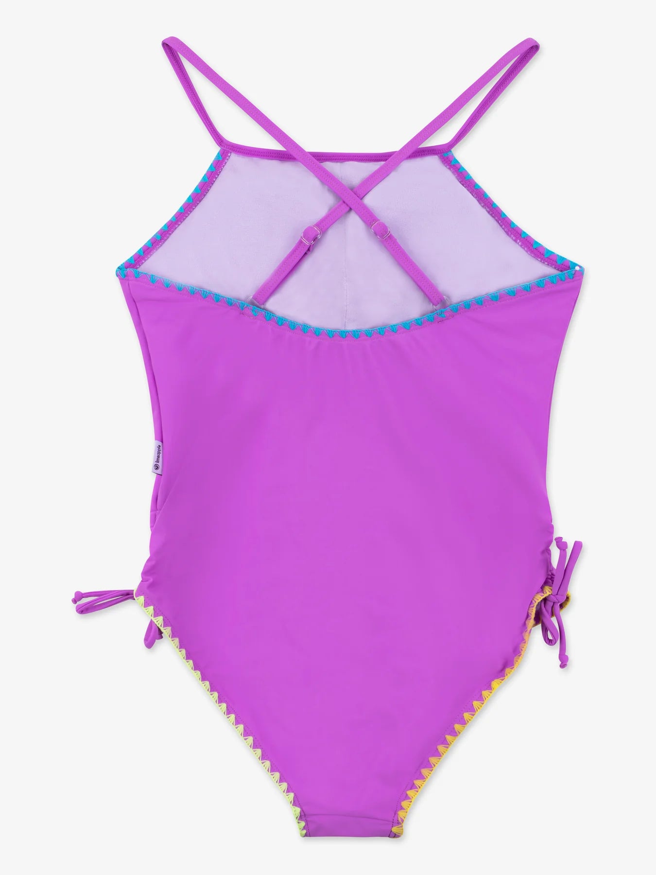 Brooke Embroidered Square Neck One Piece Swimsuit - Purple