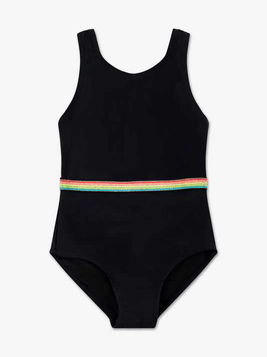 Camille One Piece Swimsuit - Black w/Multicolor Band