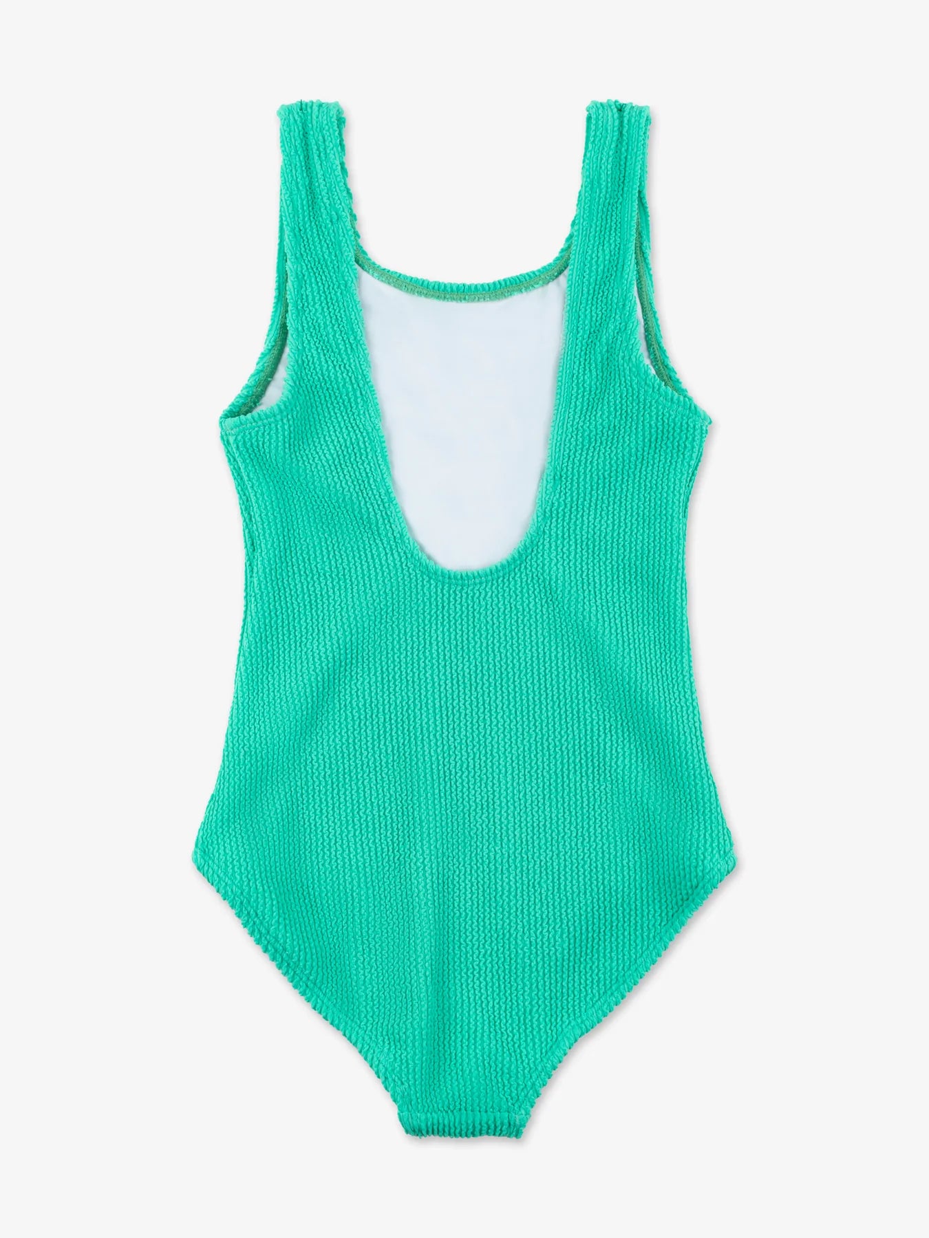 Esther Crinkle Square Neck One Piece Swimsuit - Aqua