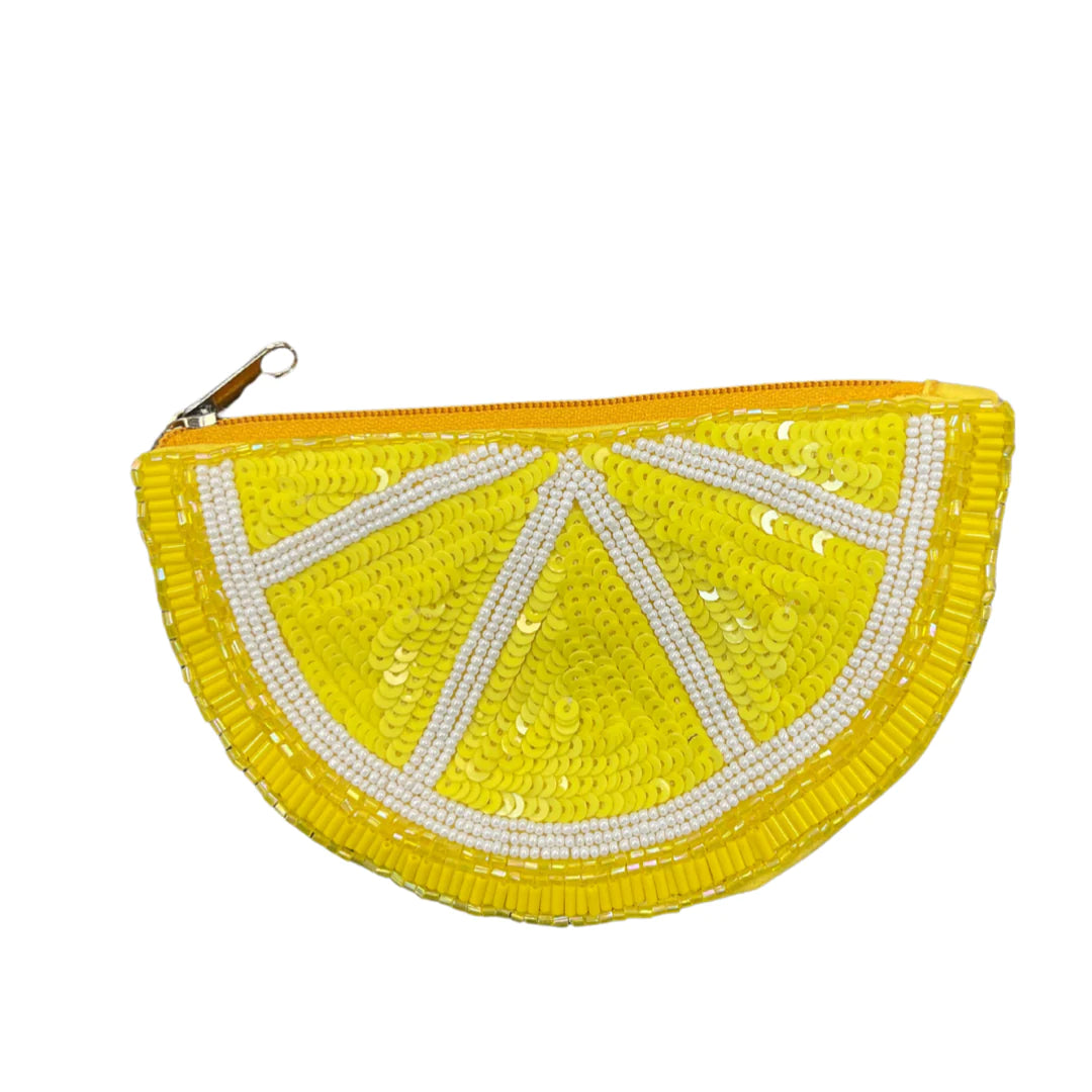 Lemon Beaded Coin Purse