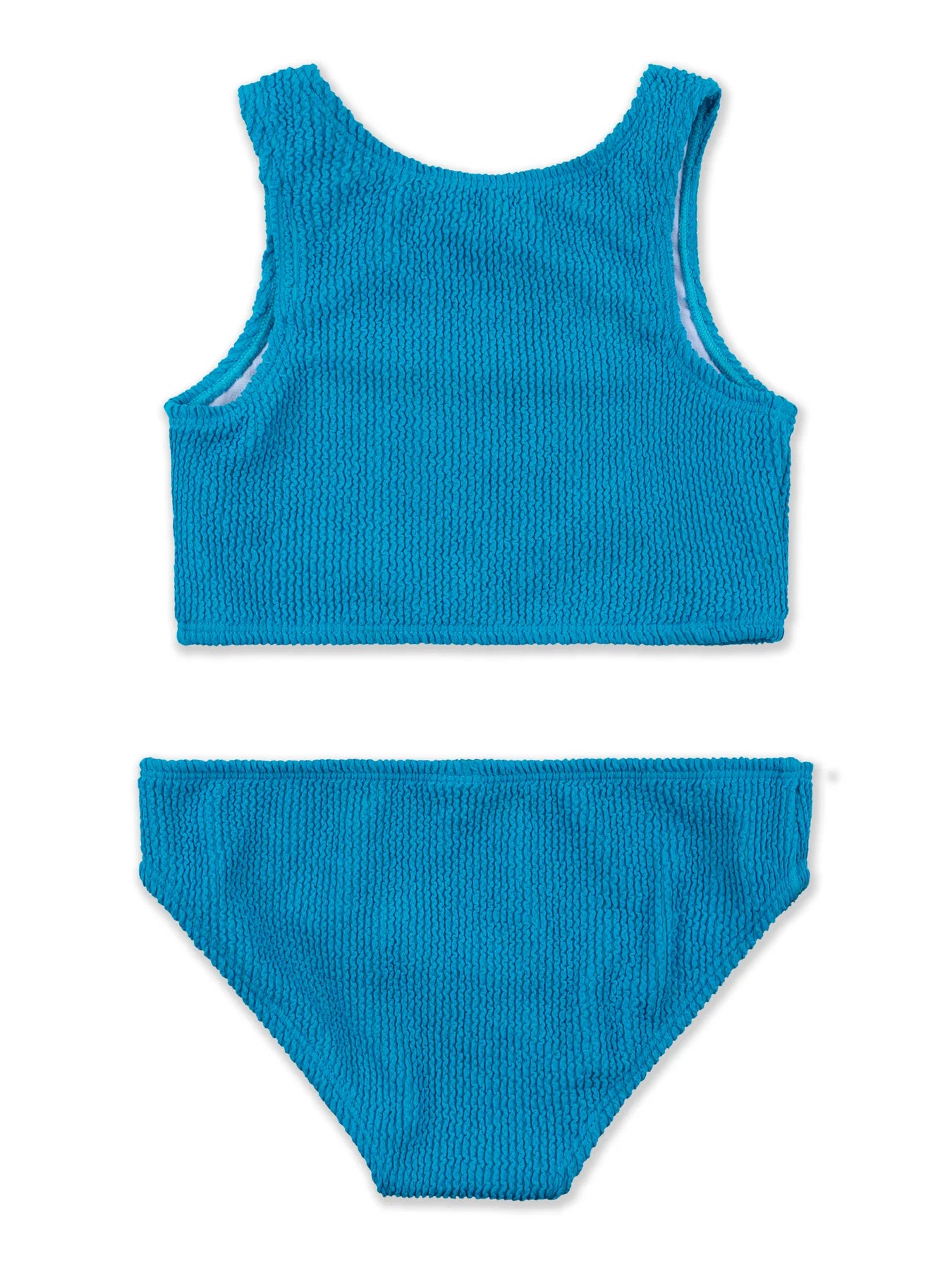 Leona Crinkle Cropped Tankini - Blue