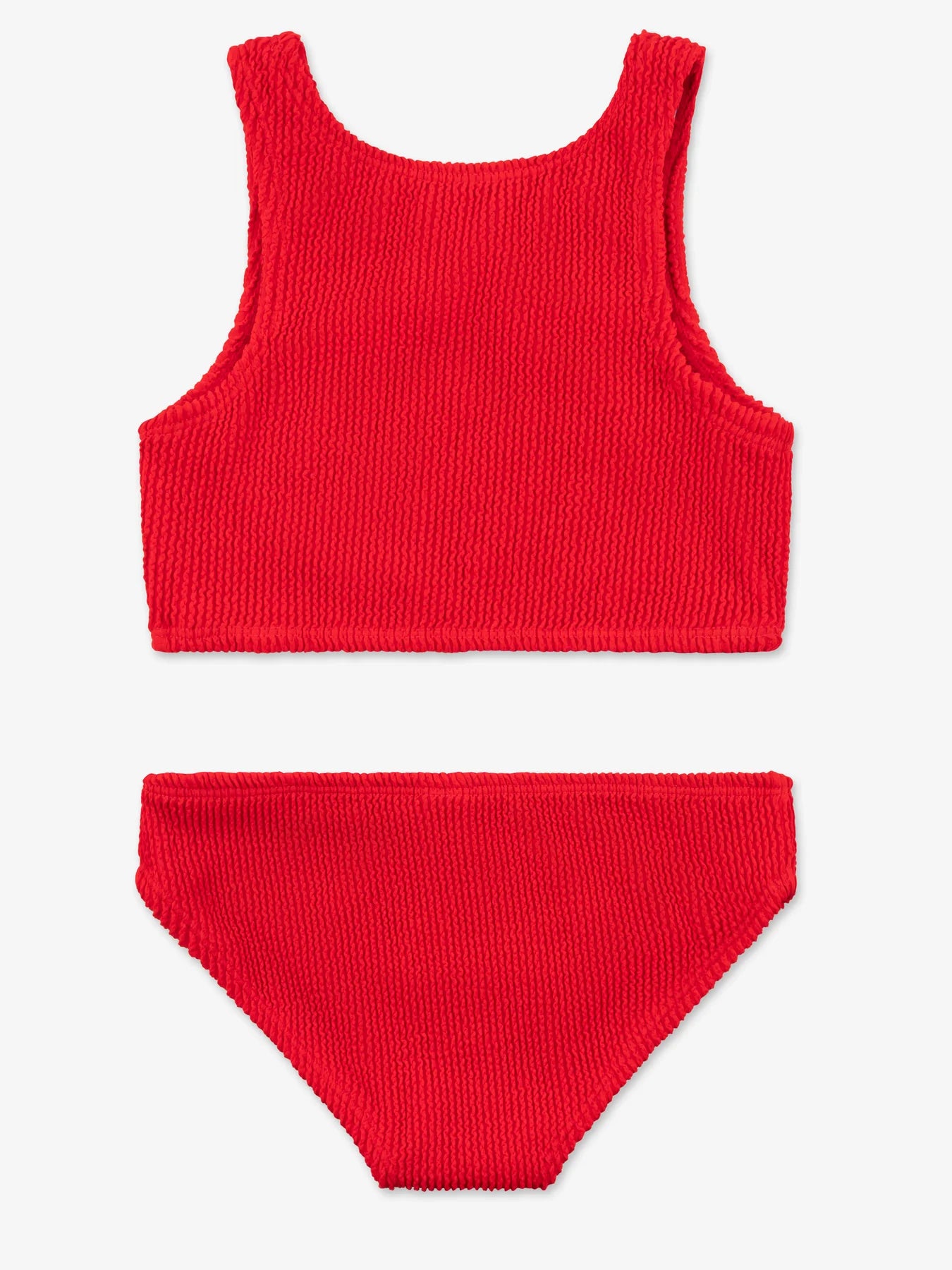 Meredith Crinkle Cropped Tankini - Cherry