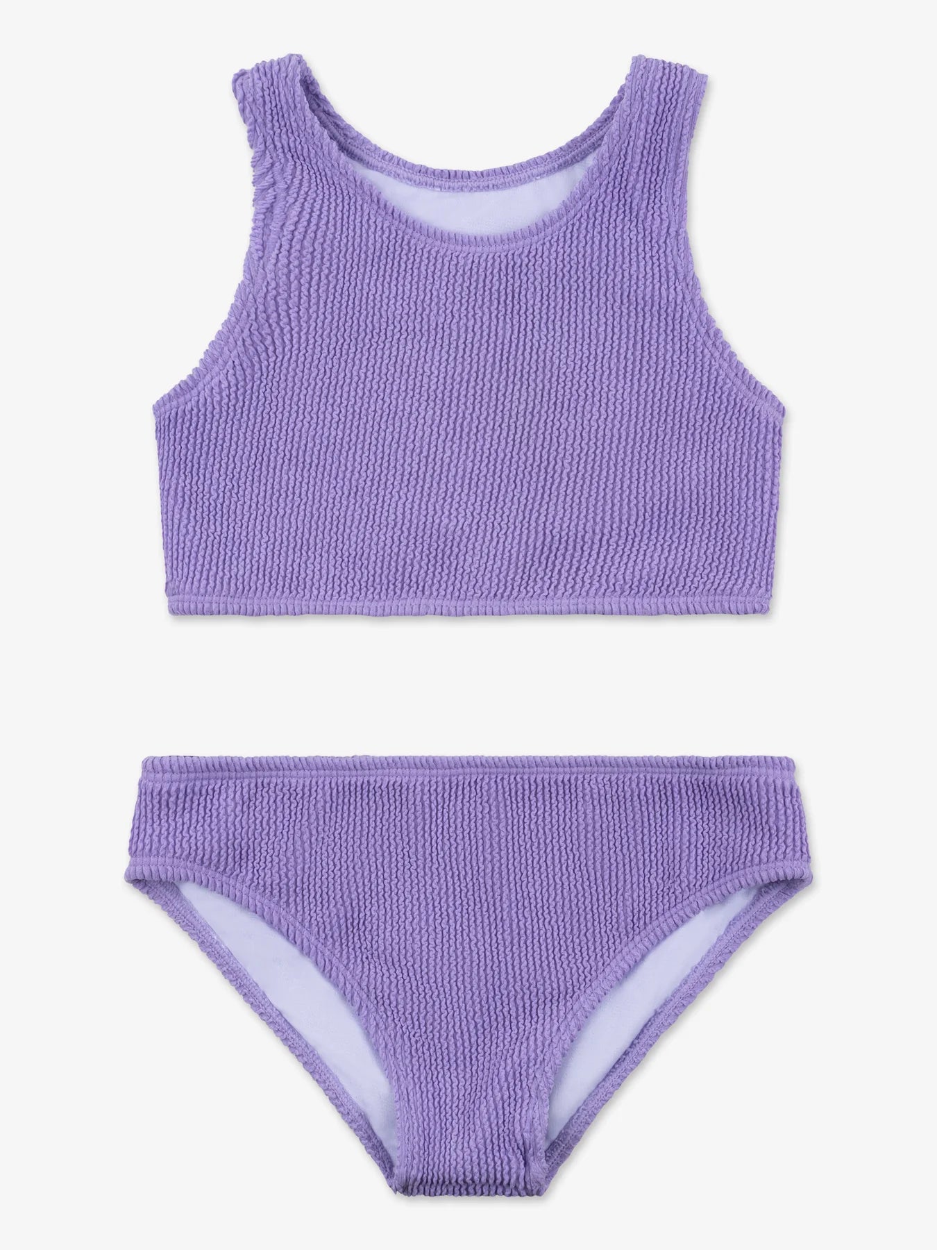 Nicole Crinkle Cropped Tankini - Periwinkle