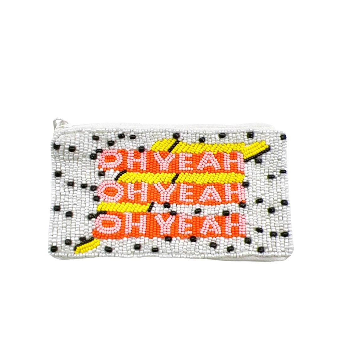 Oh Yeah Beaded Coin Purse