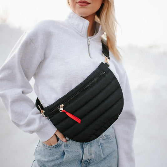 Puffer Belt Bag - Black