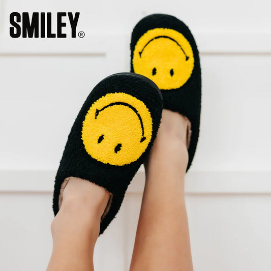 Smiley Slippers - Black